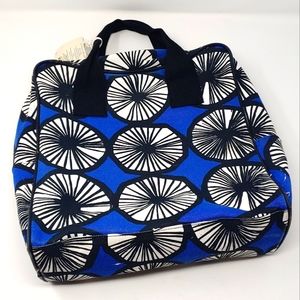 Marimekko for target blue black zip top canvas fabric bag NEW